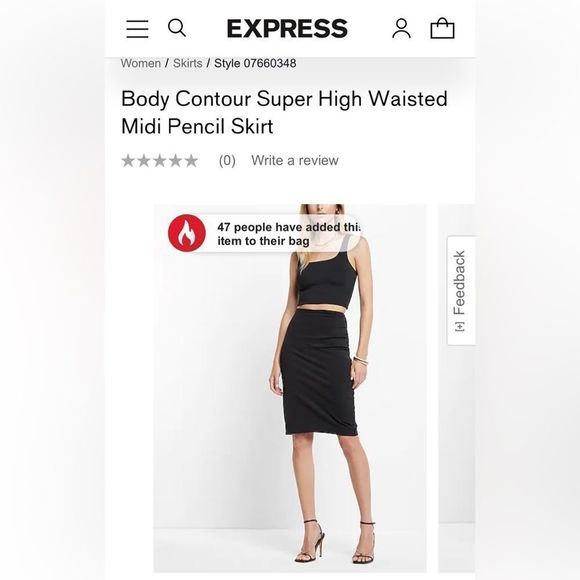 Express Design Studio 🐾 Body Contour Super High Waisted Midi Pencil GREEN Skirt - Picture 1 of 6